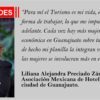 Liliana Alejandra Preciado Zárate, Presidenta de la Asociación Mexicana de Hoteles y Moteles de la ciudad de Guanajuato.